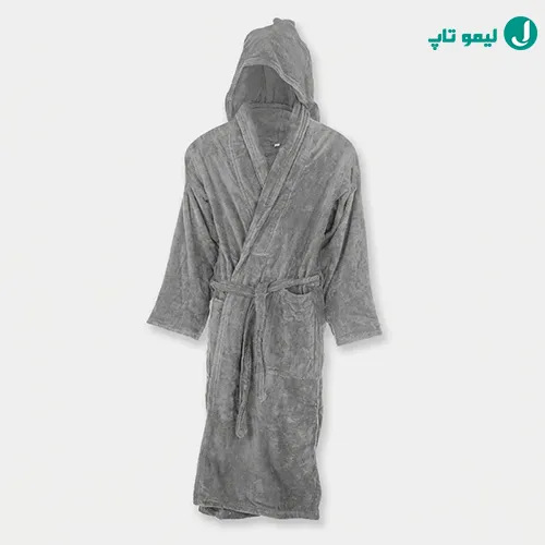 پالتوی حمام طوسی هنر مدل ارم با درزهای ضخیم