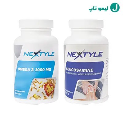 قرص گلوکزامین نکستایل بسته 60 عددی به همراه سافت ژل امگا 3 نکستایل - 1000 میلی گرم