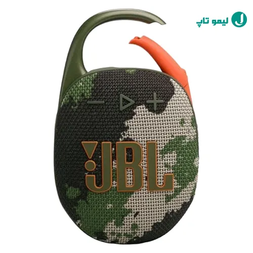 اسپیکر بلوتوثی سفری جی بی ال Clip 5 متصل به کولهپشتی با گیره کارابین