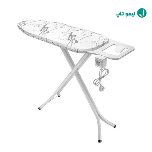 میز اتو پایه بلند کرابیس مدل W با کفی توری فلزی و کابل رابط برق متصل به بدنه