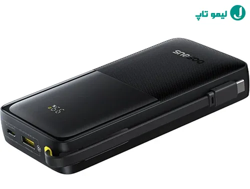 پاور بانک 20000 میلیآمپری بیسوس مدل Bipow 20W در حال شارژ همزمان آیفون و ساعت هوشمند با کابل تایپسی
