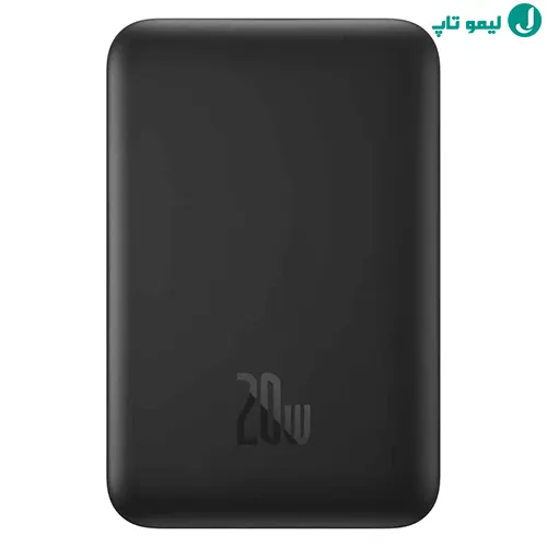 پاور بانک مگ سیف بیسوس مدل Magnetic Mini ظرفیت 10000mAh چسبیده به قاب پشتی گوشی آیفون