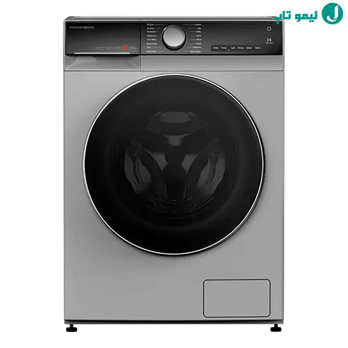 تست عملکرد سنسور وزن لباسشویی ۸ کیلویی پاکشوما مدل L8 با درِ کاوردار تیره