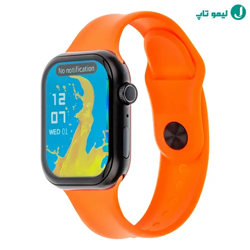 نمای نزدیک از صفحه نمایش 2.01 اینچی روان و بدنه فلزی ساعت هوشمند کیکویر KW25 MAX روی مچ دست