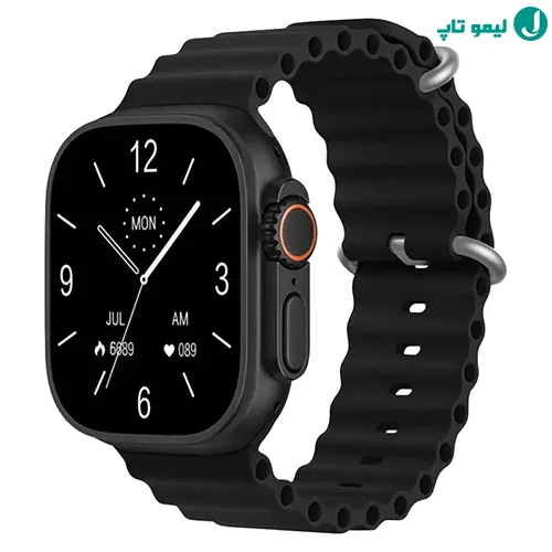 طراحی فریم فلزی مقاوم و بند سیلیکونی مشکی در اسمارت واچ ارزان قیمت ویسمی WS10-5 Ultra