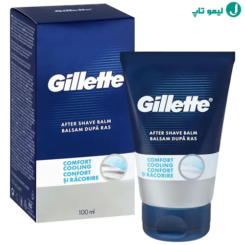 بالم افتر شیو ژیلت مدل COMFORT COOLING حاوی پروتئین ابریشم برای کاهش التهاب و خشکی صورت
