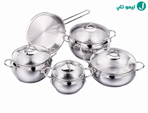 ست قابلمه استیل کرکماز مدل تامبیک با فرم خمرهای بدنه جهت تسریع چرخش گرما