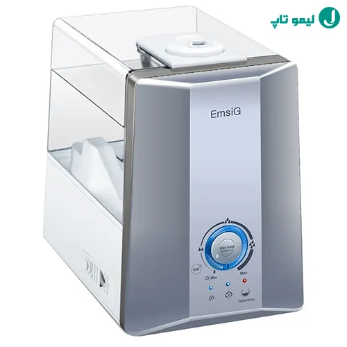 دستگاه بخور دوکاره امسیگ مدل US494 با سیستم تولید بخار داغ برای رفع خشکی هوای منزل.