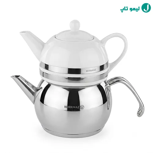 کتری و قوری استیل کرکماز روی اجاق