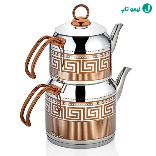 سیلا (Sila): کتری قوری استیل براق سیلا با لوله خروجی استاندارد و دستههای ارگونومیک