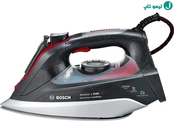 اتو برقی بوش TDI903231A خاکستری متالیک با جزئیات قرمز
