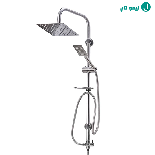 علمک حمام ریکان با روکش براق کروم و گوشی متحرک