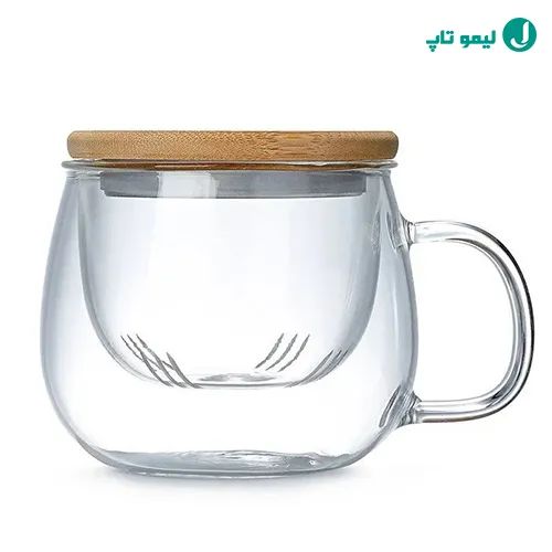 ماگ گرد پیرکس Bambo با صافی داخلی