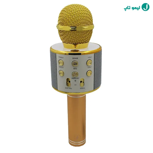 میکروفن ارزان ریتون با دسته طلایی و پنل سفید