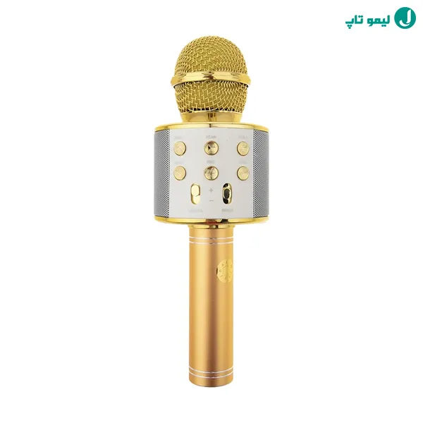 بلندگوی دستی طلایی براق سری 858 دارای دکمههای کنترل