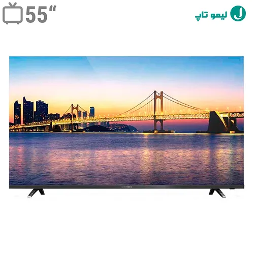 تلویزیون ۵۵ اینچ دوو مدل 3100 با تصویر پل معلق در شب