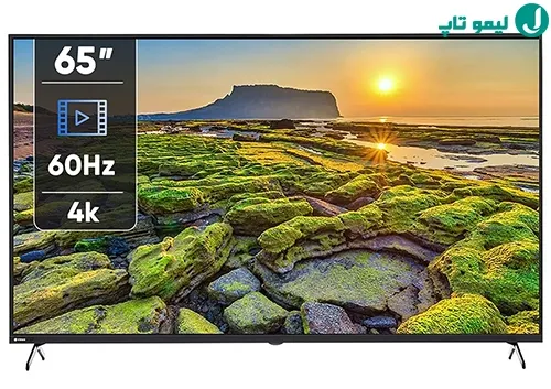 نمایشگر 65SA710 اسنوا با گرافیک 65 اینچ روی منظره صخرهای